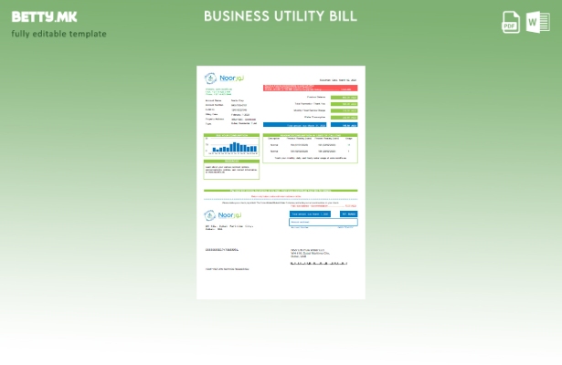Модерен стил Noor Life Pure Water LLC шаблон за комунални деловни сметки